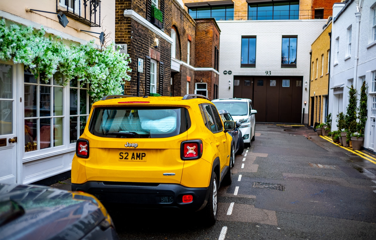 yellow parked car