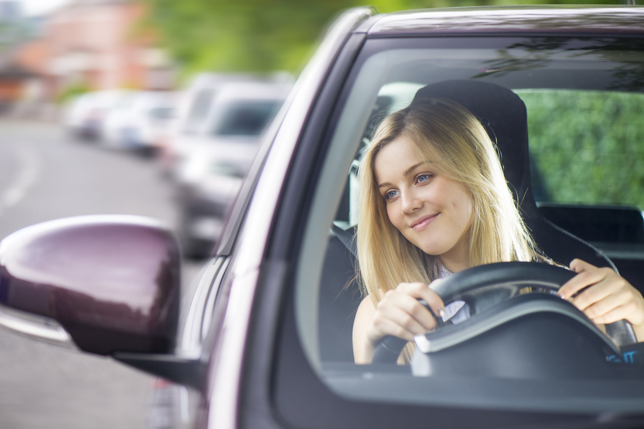 Female Driver in a Driving Lesson